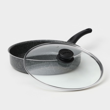 Silenik Granit, D = 28 cm, with anti -stick coating, glass cover, color gray color-1