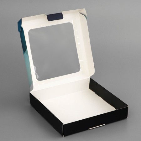 Box Gift team with a window, packaging, "real man", 16 x 16 x 3 cm-3