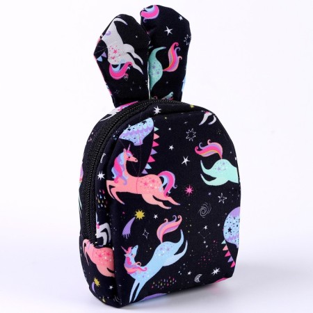 Keychain "backpack Zayka", 10 cm, black color-1