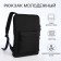 A backpack for a laptop made of textiles with a zipper, an outer pocket, black color