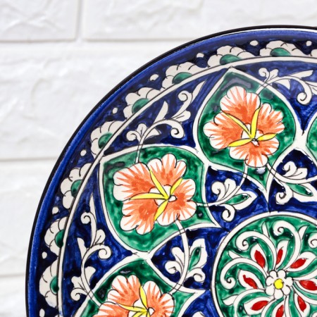 Largan Rishtan ceramics "Flowers", 25 cm, blue-3