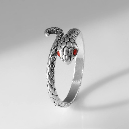 New Year! Symbol of the year 2025! The ring "snake" curl, red color in silver, dimensionless-1