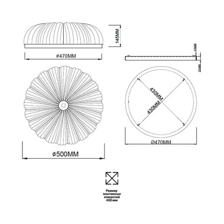 Tesoro LED 60W 3000-6500K D500 IP20.-1