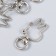 Carabiner Metal with a ring "Bunny head" silver 3.6x1.8 cm
