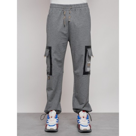 Sports male trousers, size 54, gray color-8