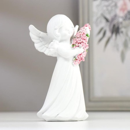 Polystone souvenir "Snowty angel-girl with roses" mix 12.5x7.5x7 cm-2