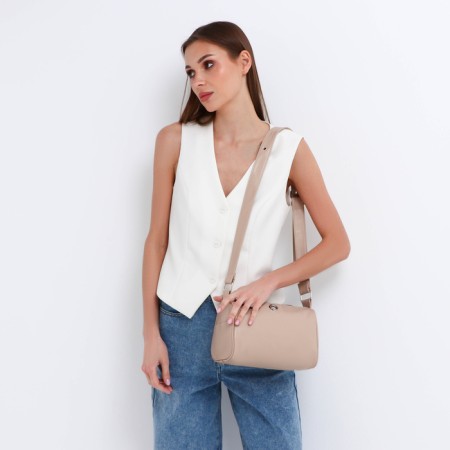 Cross-Bodi Bag on a zipper, beige color-5