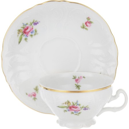 Cup 205 ml with a saucer 155 mm low bernadotte, decor "Meissen bouquet"-1