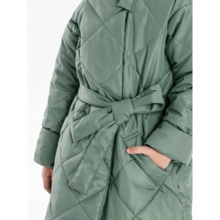 Пальто стёганое для девочек AmaroBaby TRENDY, рост 134-140 см, цвет фисташковый-6