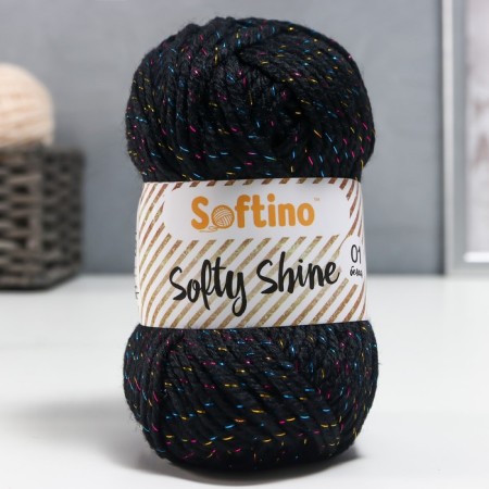 Yarn 70% acrylic, 30% silk "Softy Shine" 50 g 85 m color 44 Black night