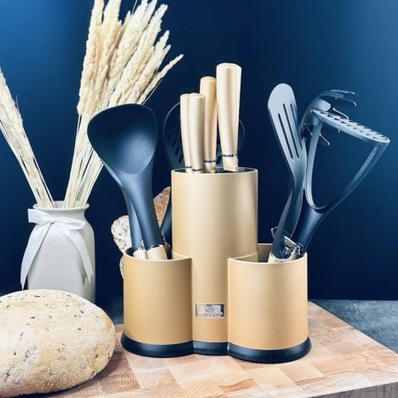 Set of knives and kitchen accessories Lenardi, on a stand, 12 items