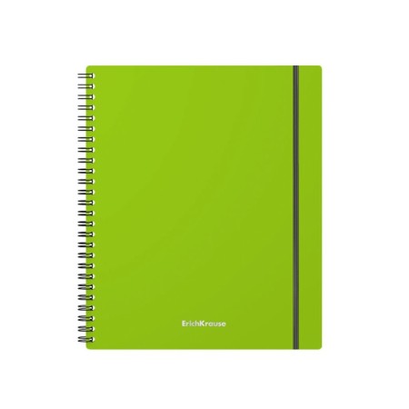 Notebook A5, 80 sheets in a cage on the crest Erichkrause "Neon", plastic cover, elastic band, offset block, whiteness 100%, mix-2