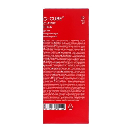 Gel handle Erich Krause G-Cube, Fine Tip 0.5 mm node, black ink, with Soft Touch coating with a square section of the case, letter length 500 meters-11