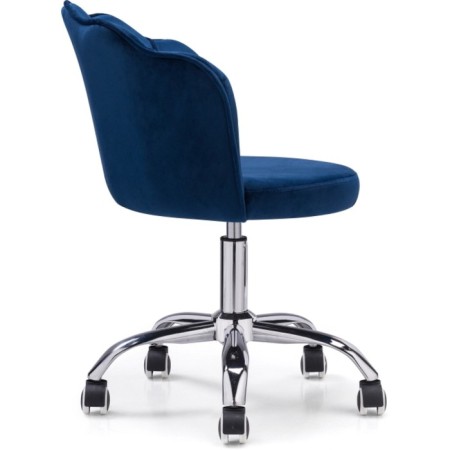 Computer chair BUD Metal/velor, chrome/blue 56x54x70 cm-2