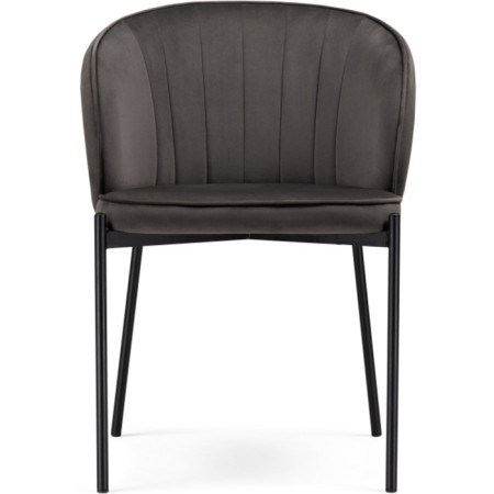 Stool on a metal frame Nile metal/velor, black/gray 58x54x80 cm-1