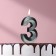 Candle in the cake on the skewer "Fine", the number "3", black, 5 cm