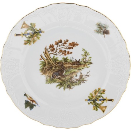 Small plate bernadotte, decor "Hunting Stories", 21 cm-9