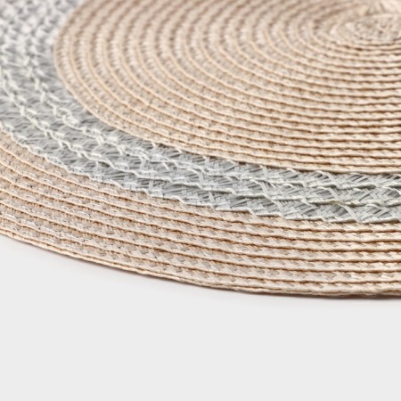 Serving napkin on the table “Oscar”, d = 38 cm, beige color-7