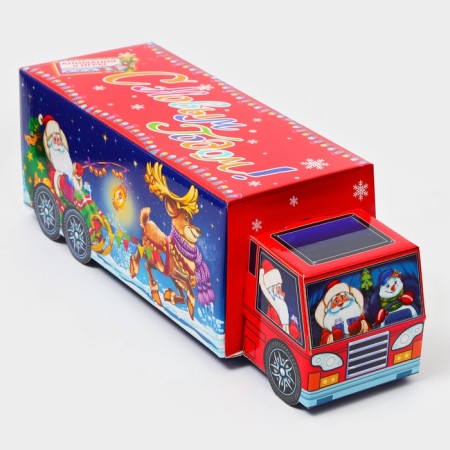 Gift box New Year's truck "Festive path" with animation 36 x 11.5 x 11 cm (cab-2