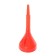Funnel for fuel and lubricants top auto, with a net, collapsible, corrugation, d 13 cm, h nose 12.5 cm, red