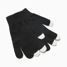 Female gloves, black color, size 18
