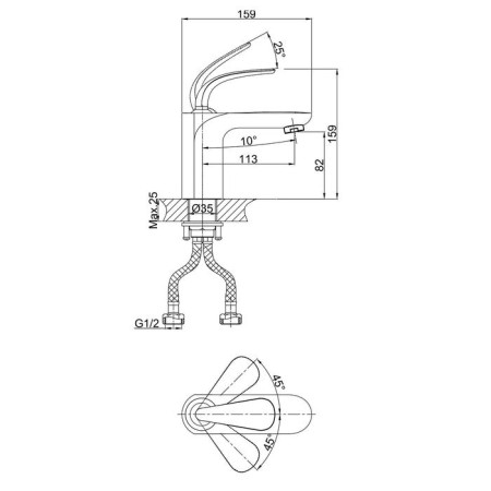 D&K Venice Gondola DA1022141 sink mixer, chrome-1
