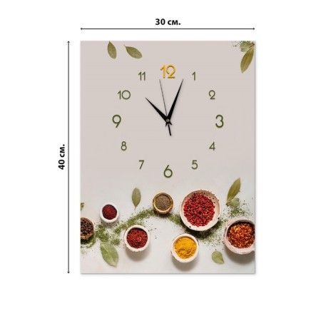 Carty clock wallpapers for the kitchen "spices", silent, 30 x 40 cm-1