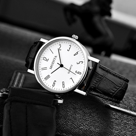 Men's wrist watch, D-4 cm, white dial