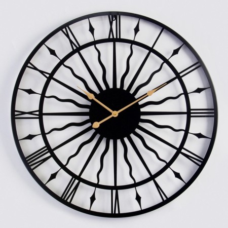 Wall clock, series: loft, "sun", smooth move, d-80 cm-1
