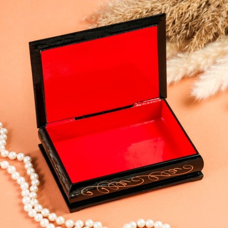 Casket "Scarlet Flower", 10 × 14 cm, lacquer miniature-1