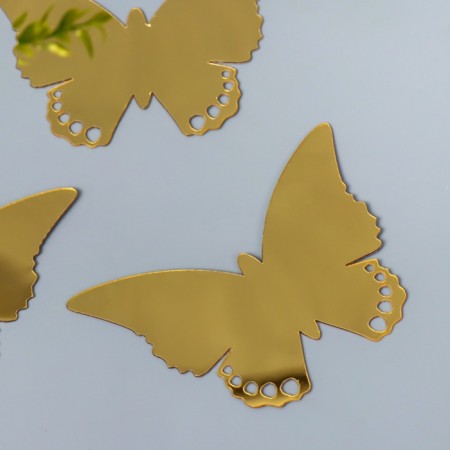 Interior mirror sticker "Openwork" set 3 pcs gold 11x7.5 cm-1