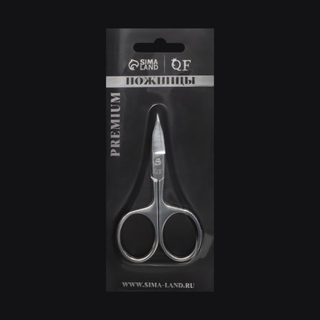 Manicure scissors "Premium", bent, wide, pointed, 9.5 cm, on the blist, silver color-10