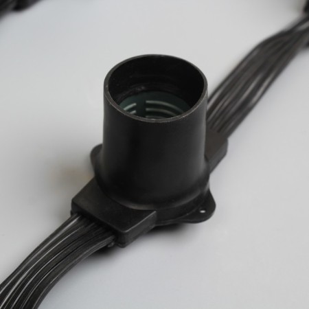 Girlyanda "Bels Light" 50 m, IP65, 5W, dark rubber thread, step 15 cm, E27 (without lamps), 220 V-5