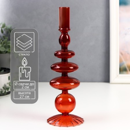 Glass of glass for 1 candle "Morbian" Pink wine 27x8.5x8.5 cm