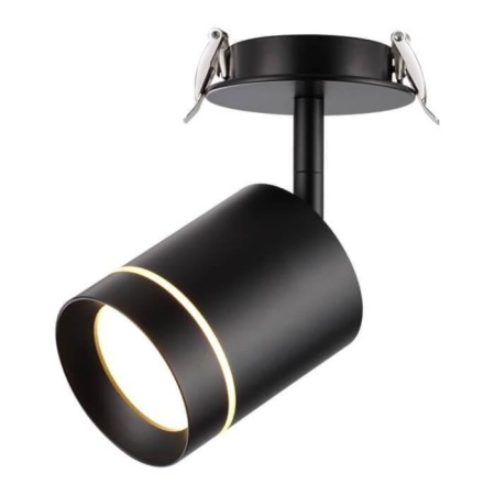 Built -in LED LED NOVOTECH, 9 W, 220 V, 80x80 mm, d = 80 mm, black