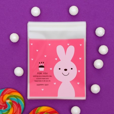 BOPP package with sticky tape, "Happy Day", 10*11+3cm-5