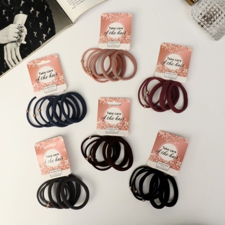 Hair elastic band "Milena" (set 6 pcs) grace of beads, 4 cm, mix-2