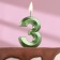 Candle in the cake on the skewer "Fine", the number "3", the emerald, 5 cm