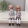 Souvenir Polystone "Boy and Girl with glasses" Set 2 pcs 5.5x4x16 cm