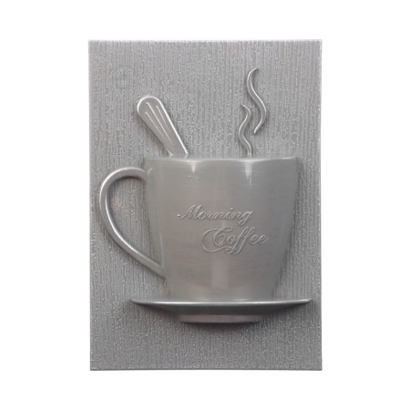 Wall -wall clocks for the kitchen "tea party", silent, kettle 26.5 x 24 cm, gray, aa-8