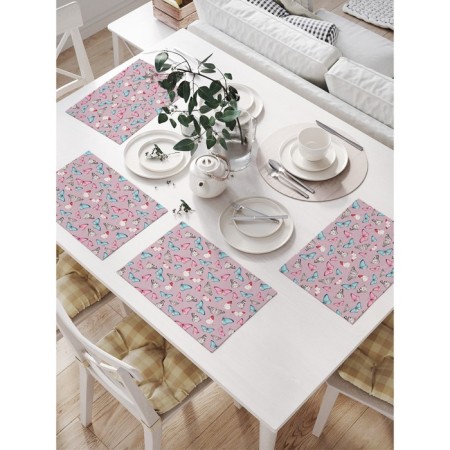 A set of napkins for setting the table “Abundance of butterflies”, rectangular, size 32x46 cm, 4 pcs