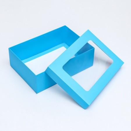 The box is folding, the lid is, with the window, turquoise, 24 x 17 x 8 cm-3