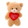 Soft toy "Mishutka with a heart" on a key fob, 11 cm, color mix