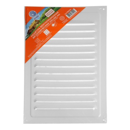 Ventilation grate "Space" RM2030, 200 x 300 mm, with a grid, metal, white-4