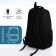 Youth backpack from textiles on lightning, 4 pockets, black/blue color