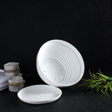 A pot with a stand "Alice", 1.5 l, white color-5