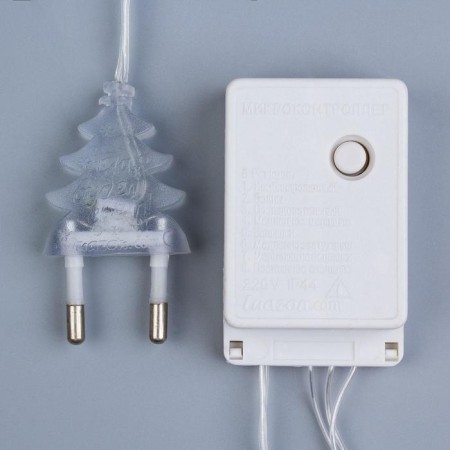 Garland “thread” 4 m with nozzles “ball with a pattern”, IP20, transparent thread, 20 LED, white glow, 8 modes, 220 V-5
