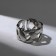 Ring "chain" square links, silver color, dimensionless