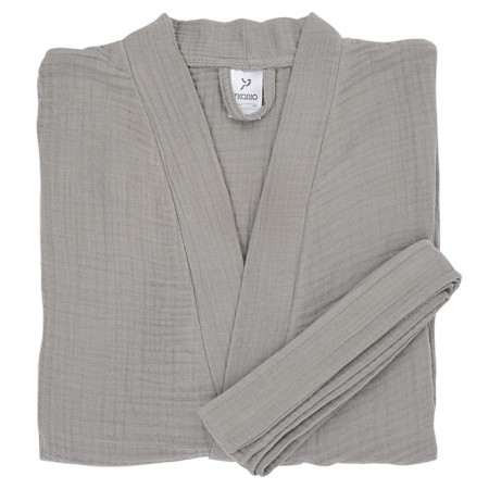 Essential bathrobe, multilayer muslin, size S, color gray color