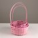 A set of baskets of 3 pcs, d21x10xh36cm, pink, bamboo